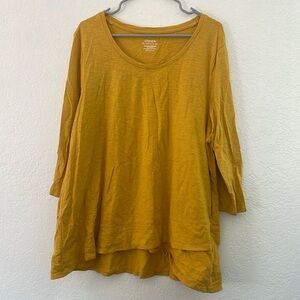Chico’s Medium Sleeve T shirt Color Yellow size XXL